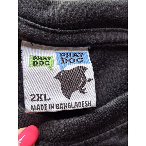 Phat Doc 2XL Black Graphic T-Shirt Gold Native American Chief Design Men's - Picture 3 of 8